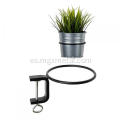 Abrazadera de metal con recubrimiento de polvo negro para maceta de flores